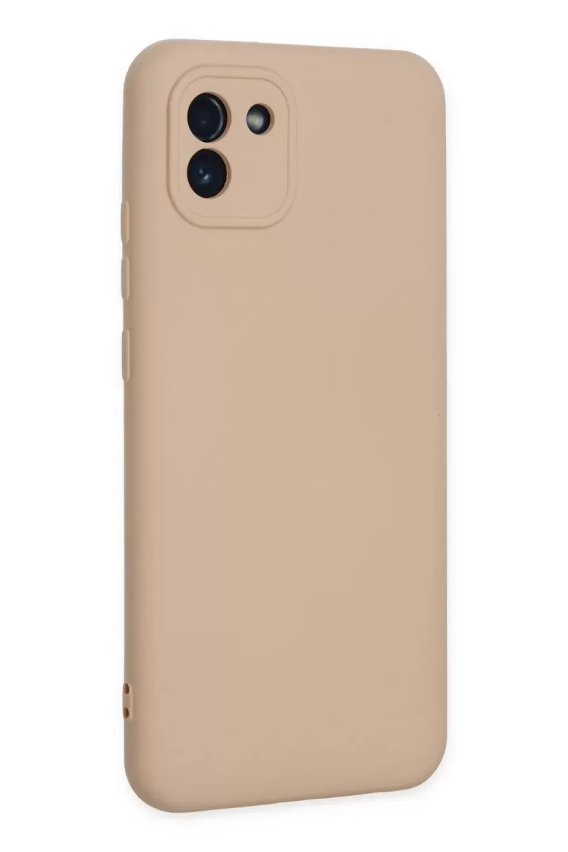 Newface Samsung Galaxy A03 Kılıf Nano içi Kadife Silikon - Pudra