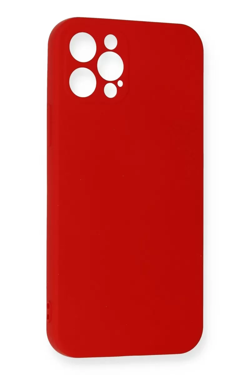 Newface Apple iPhone 12 Pro Max Kılıf Nano içi Kadife Silikon - Kırmızı