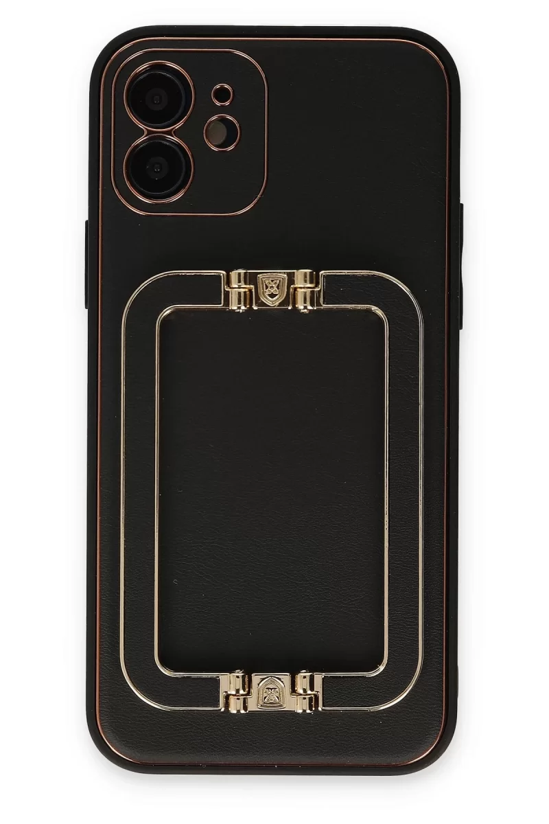 Newface Apple iPhone 12 Kılıf Coco Elit Kapak - Siyah