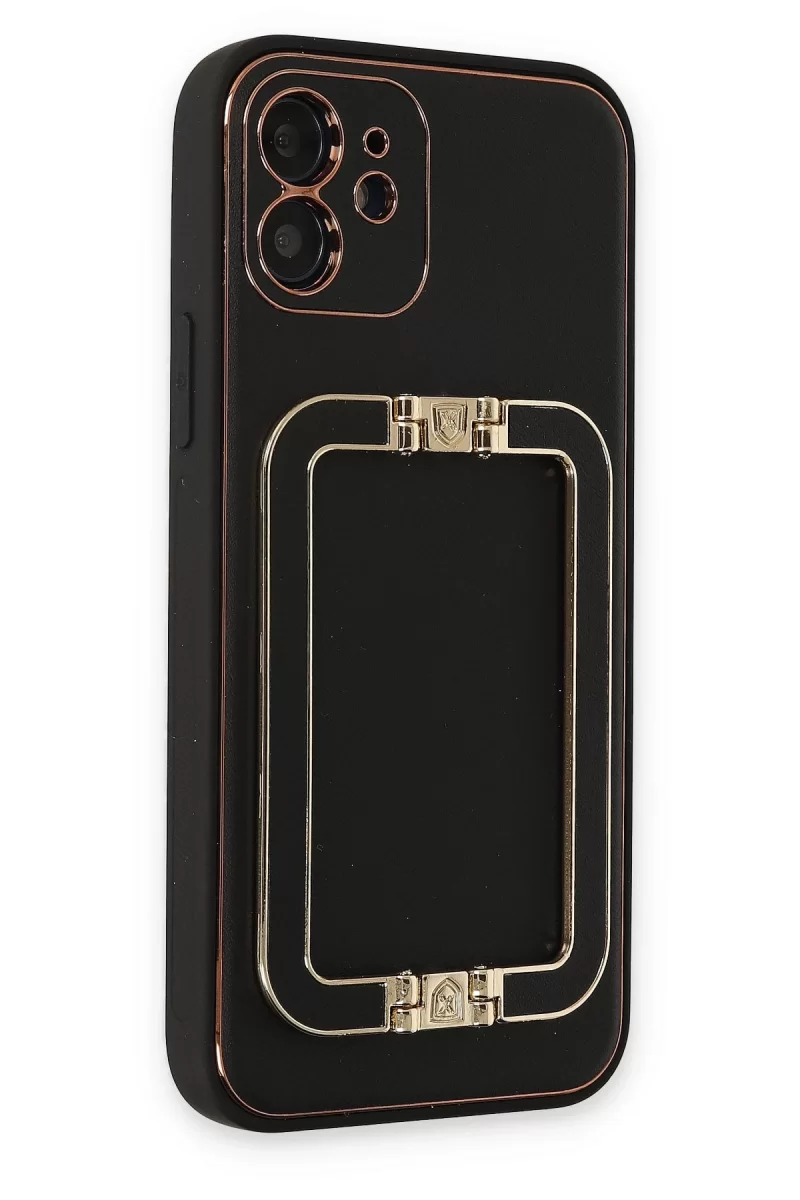 Newface Apple iPhone 12 Kılıf Coco Elit Kapak - Siyah