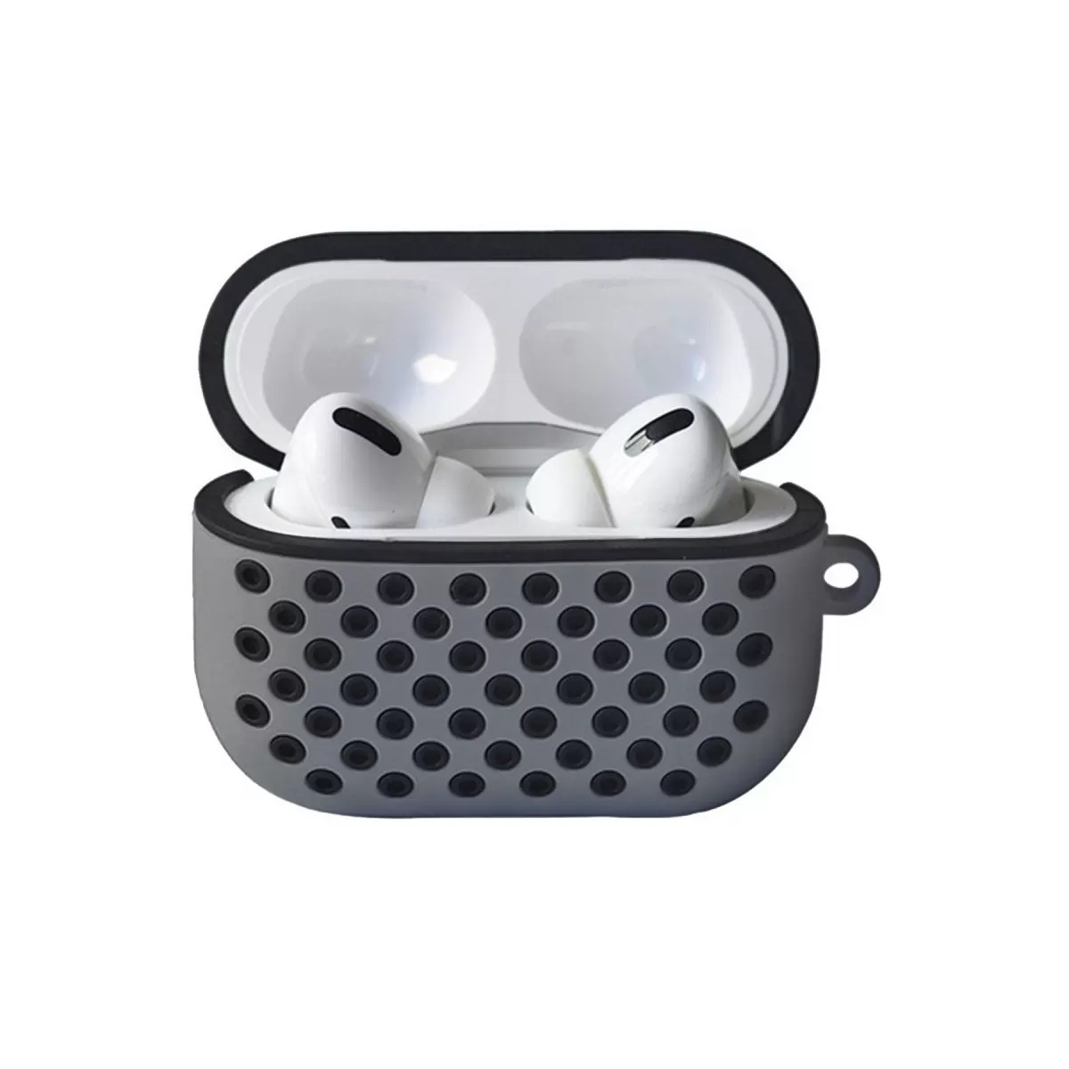Newface Apple Airpods Pro 2 (2.nesil) Spor Delikli Kılıf - Gri-Siyah