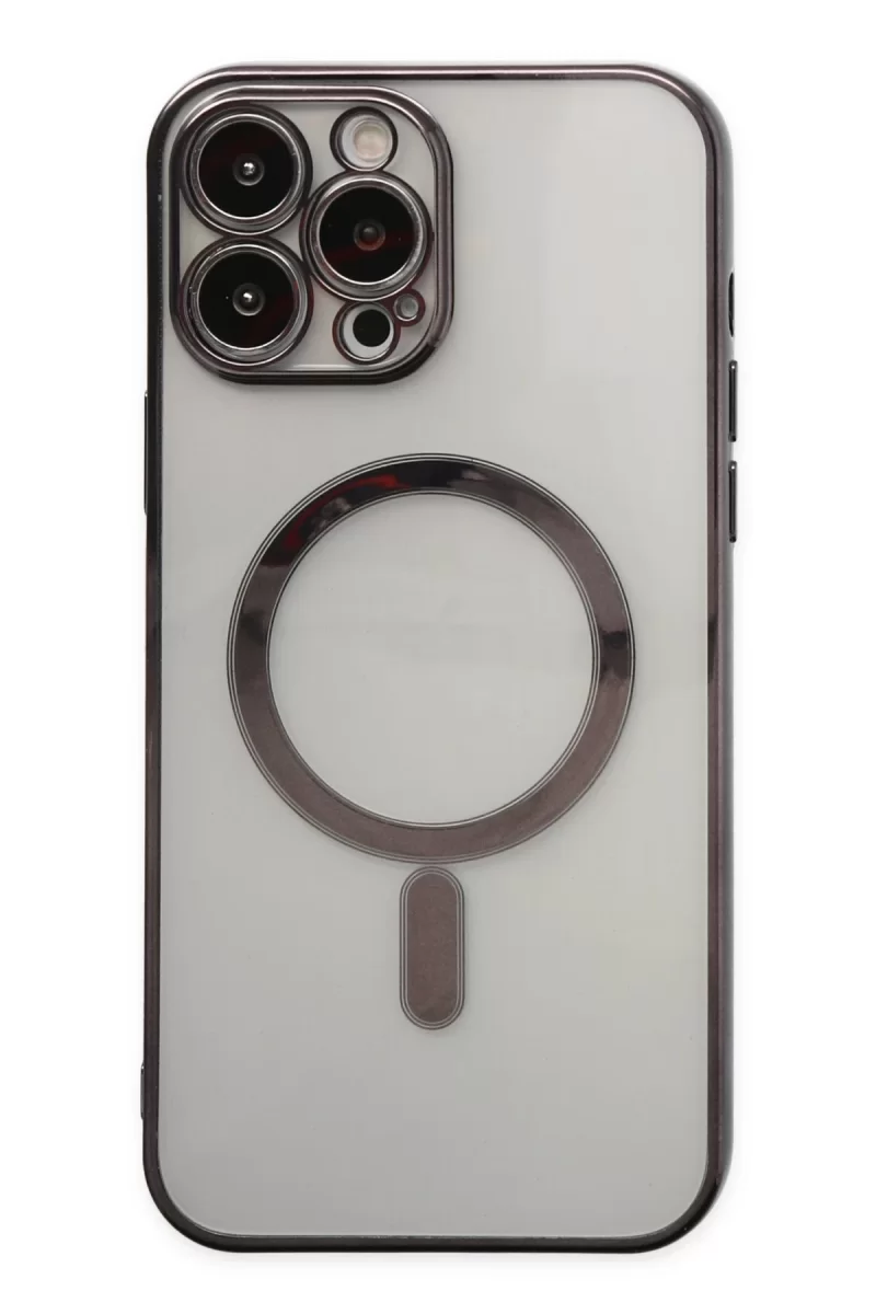 Newface Apple iPhone 14 Pro Kılıf Magneticsafe Lazer Silikon - Siyah