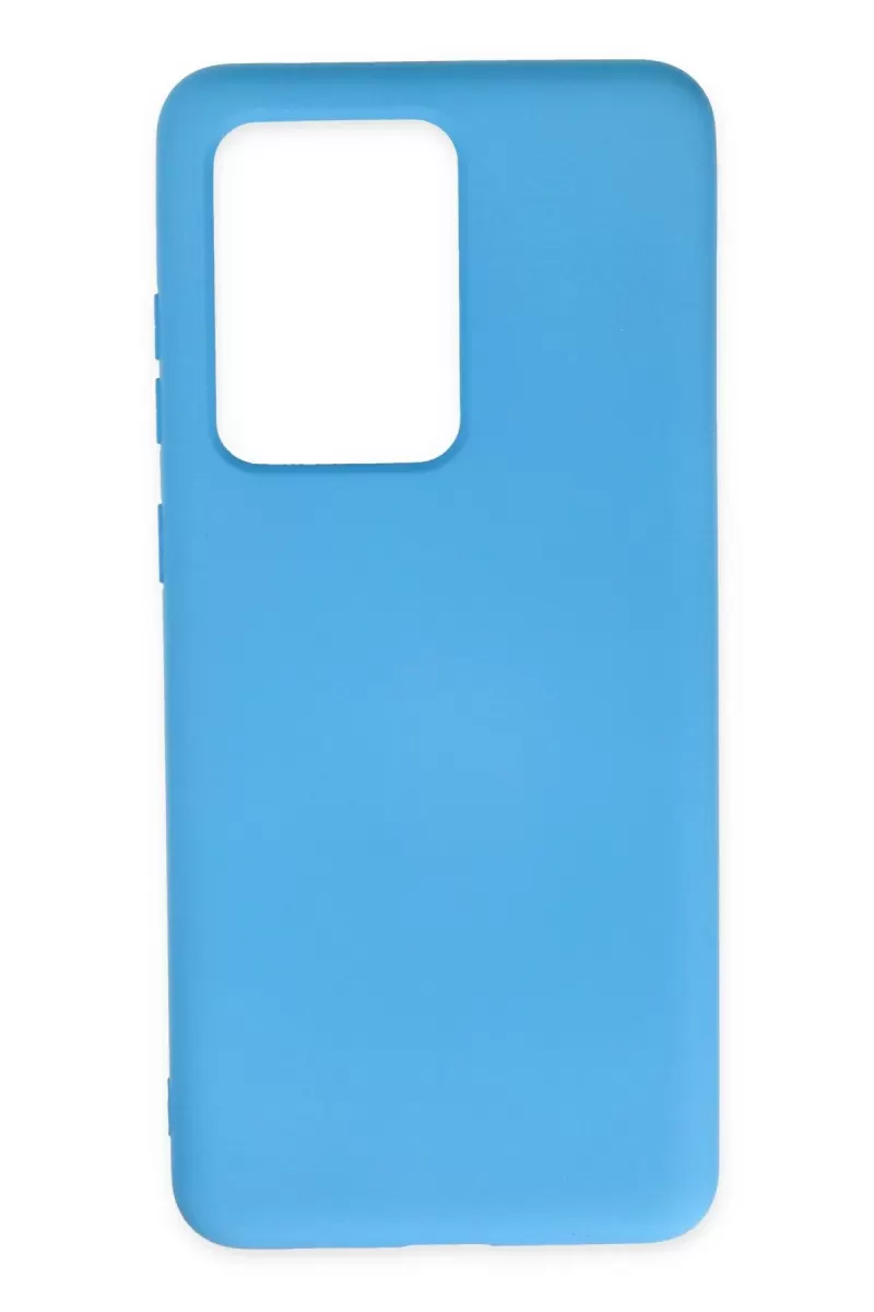 Newface Samsung Galaxy S20 Ultra Kılıf Nano içi Kadife Silikon - Mavi