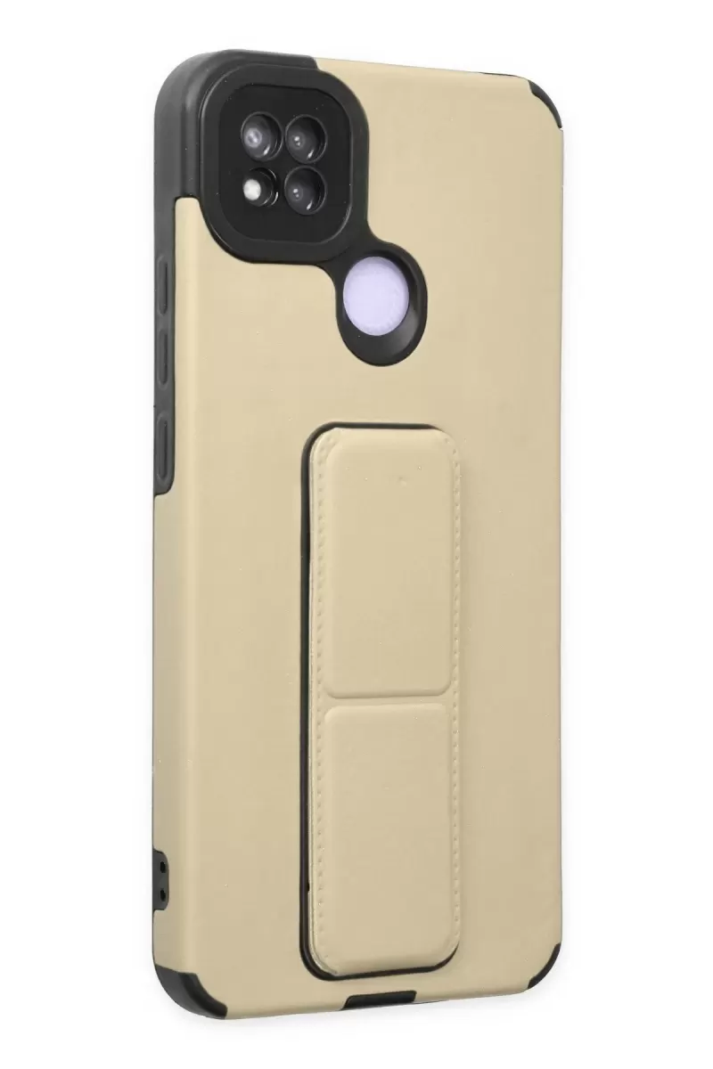 Newface Xiaomi Redmi 9C Kılıf Mega Standlı Silikon - Gold