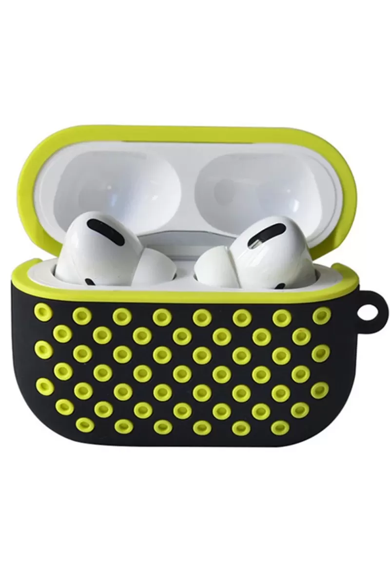 Newface Apple Airpods Pro 2 (2.nesil) Spor Delikli Kılıf - Siyah-Sarı