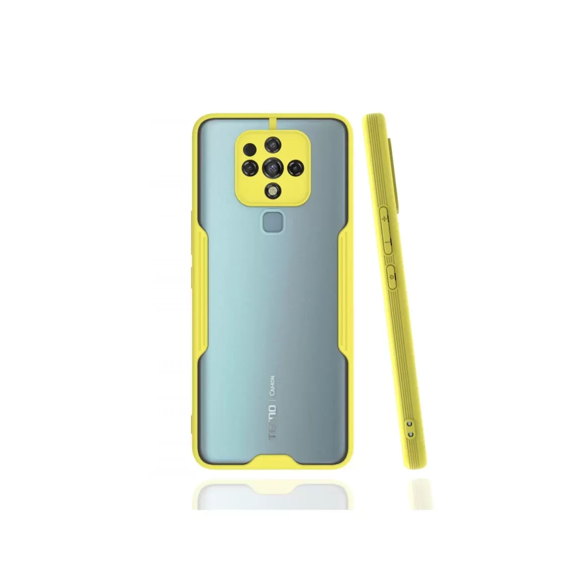 Newface Tecno Camon 16 Kılıf Platin Silikon - Sarı