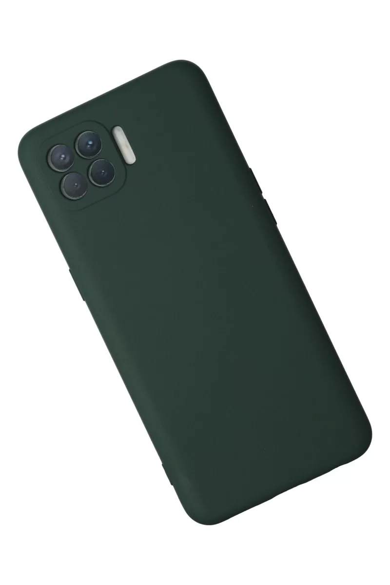 Newface Oppo Reno 4 Lite Kılıf Nano içi Kadife Silikon - Koyu Yeşil