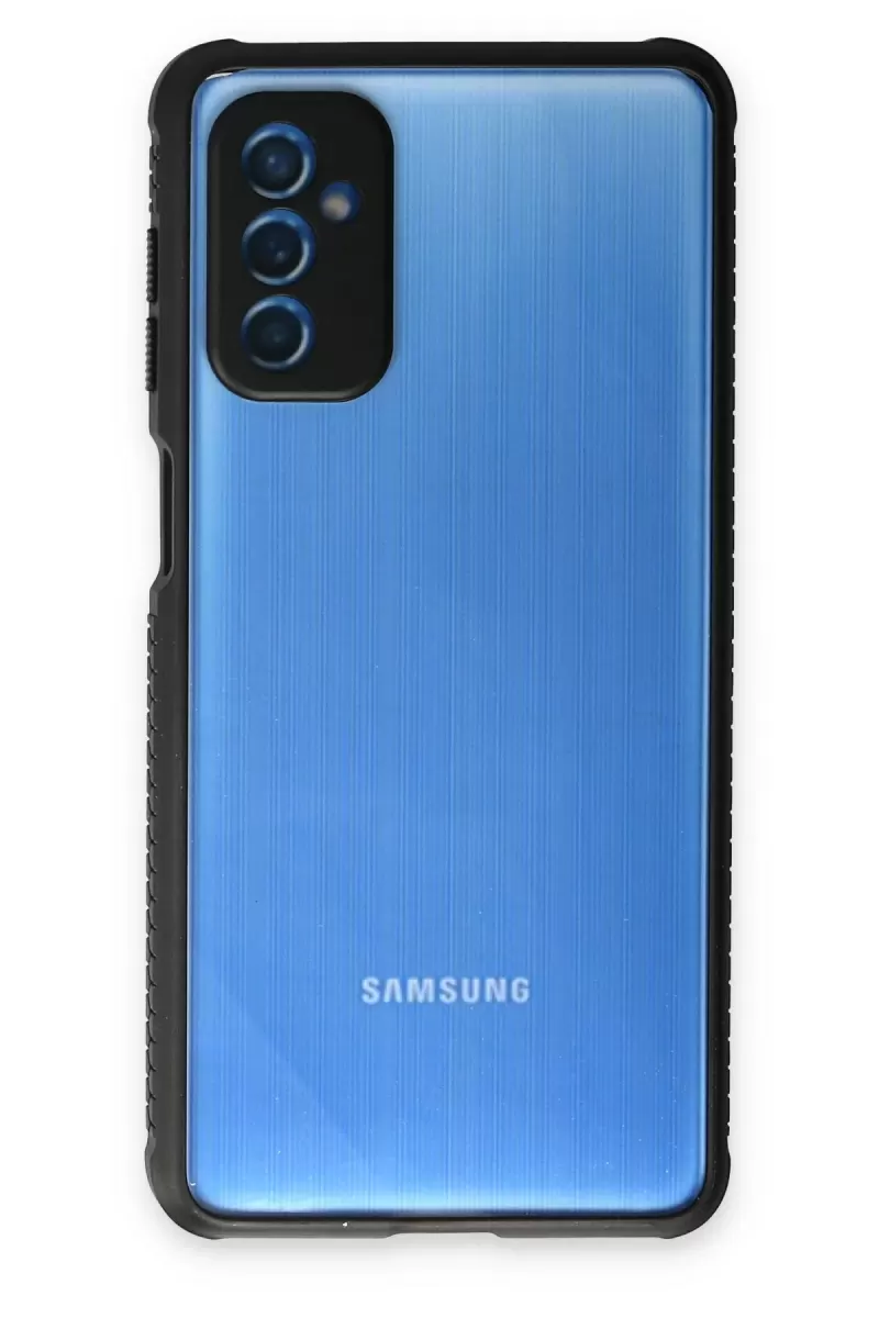 Newface Samsung Galaxy M52 5G Kılıf Miami Şeffaf Silikon - Siyah