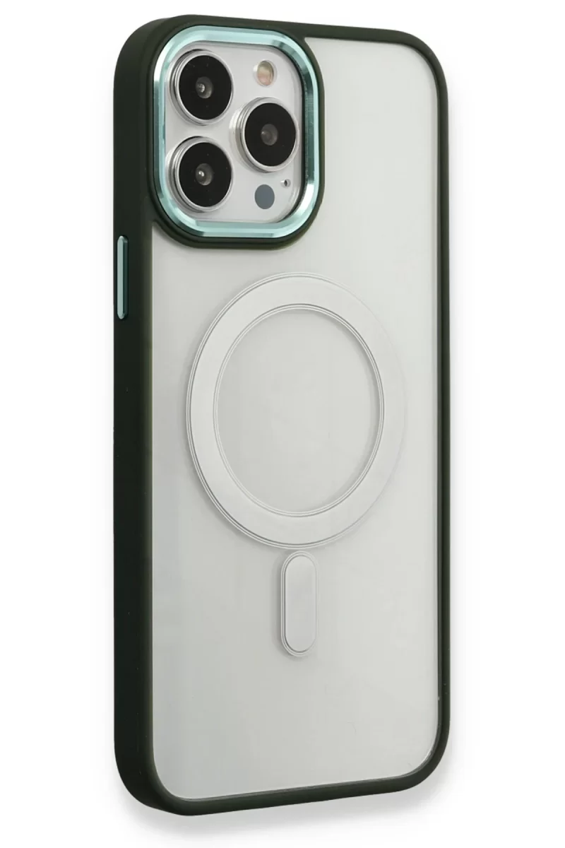 Newface Apple iPhone 14 Pro Max Kılıf Room Magneticsafe Silikon - Köknar Yeşili