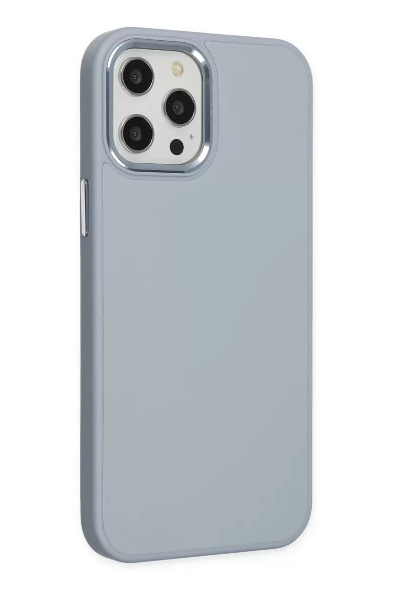 Newface Apple iPhone 12 Pro Max Kılıf Asya Deri Silikon - Sierra Blue