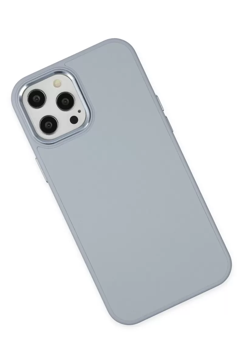 Newface Apple iPhone 12 Pro Max Kılıf Asya Deri Silikon - Sierra Blue
