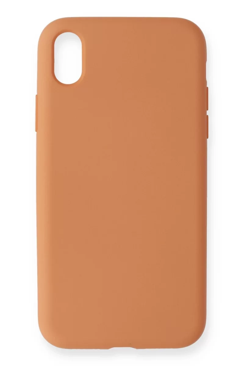 Newface Apple iPhone XR Kılıf Nano içi Kadife Silikon - Turuncu