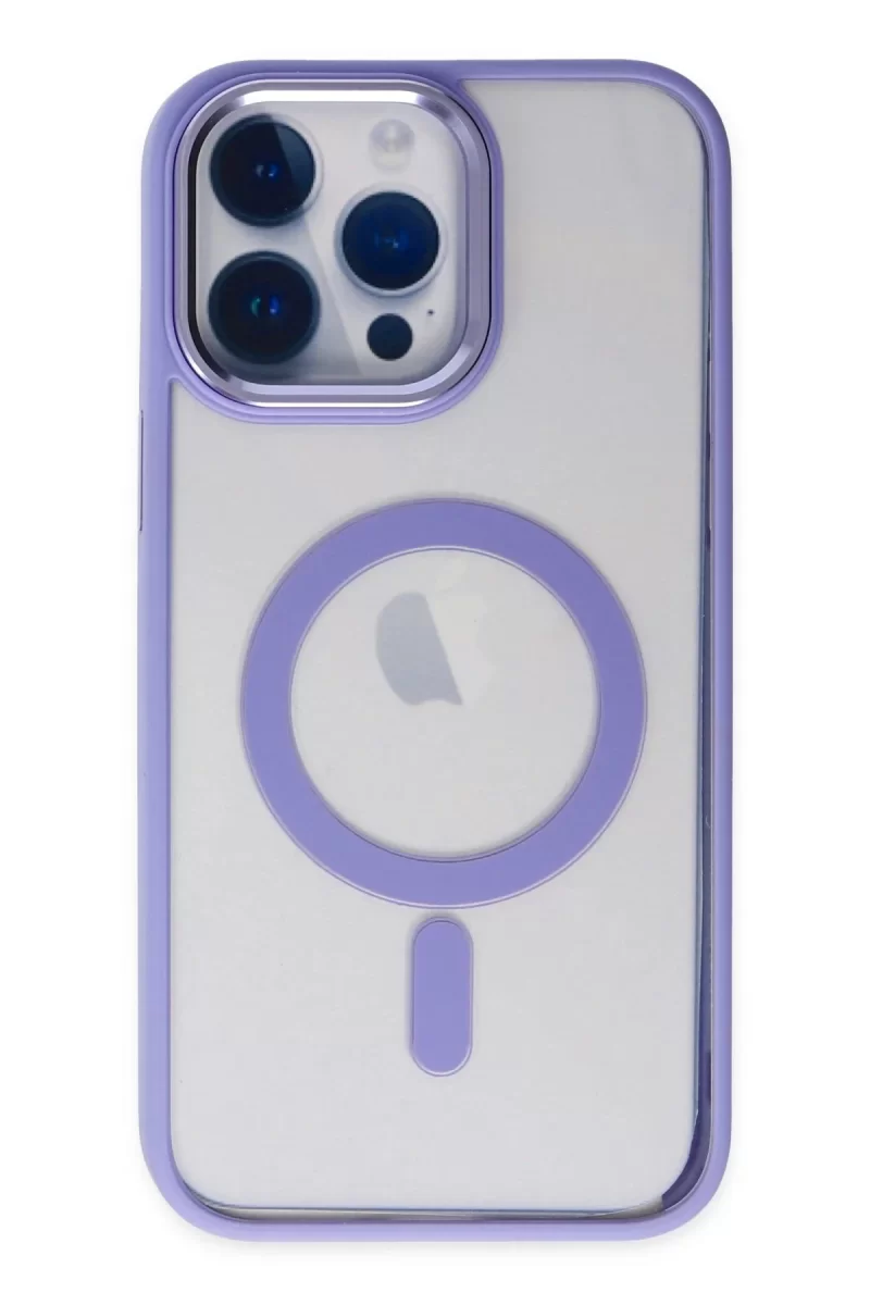 Newface Apple iPhone 14 Pro Max Kılıf Room Magneticsafe Silikon - Lila