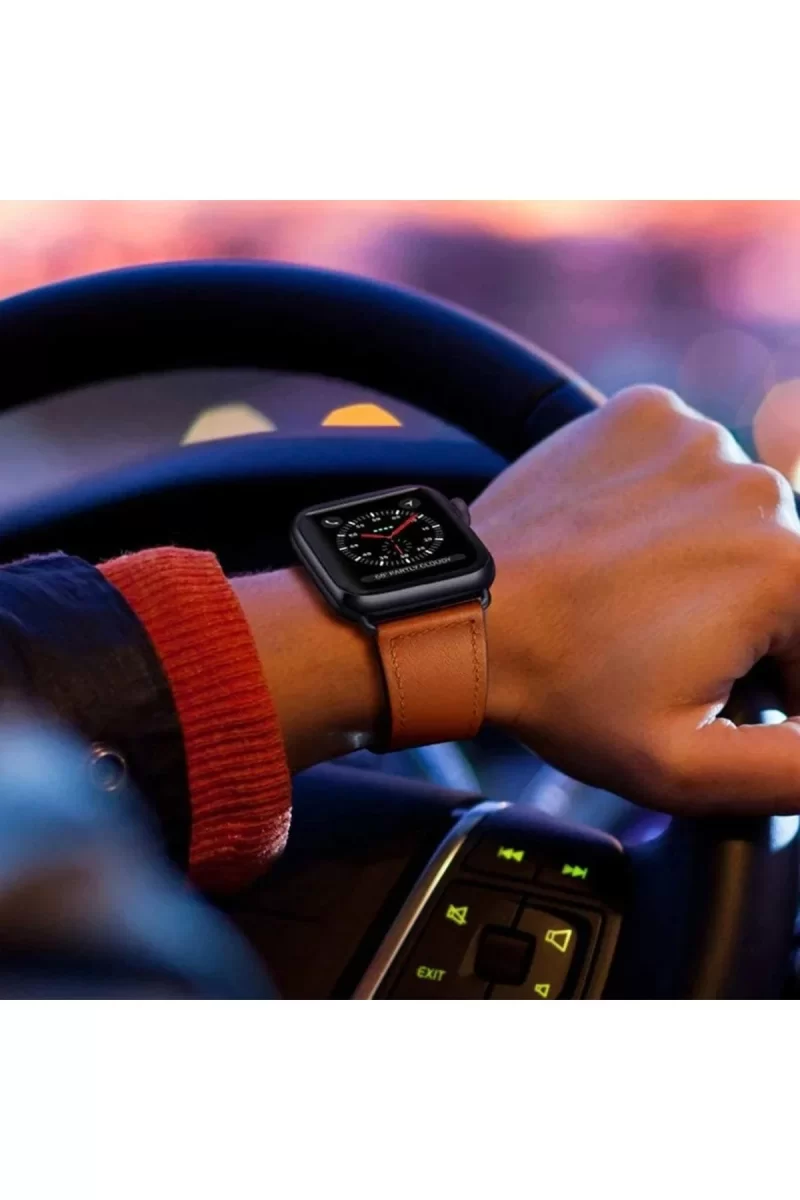 Newface Apple Watch 42mm KR415 Luaz Deri Kordon - Siyah