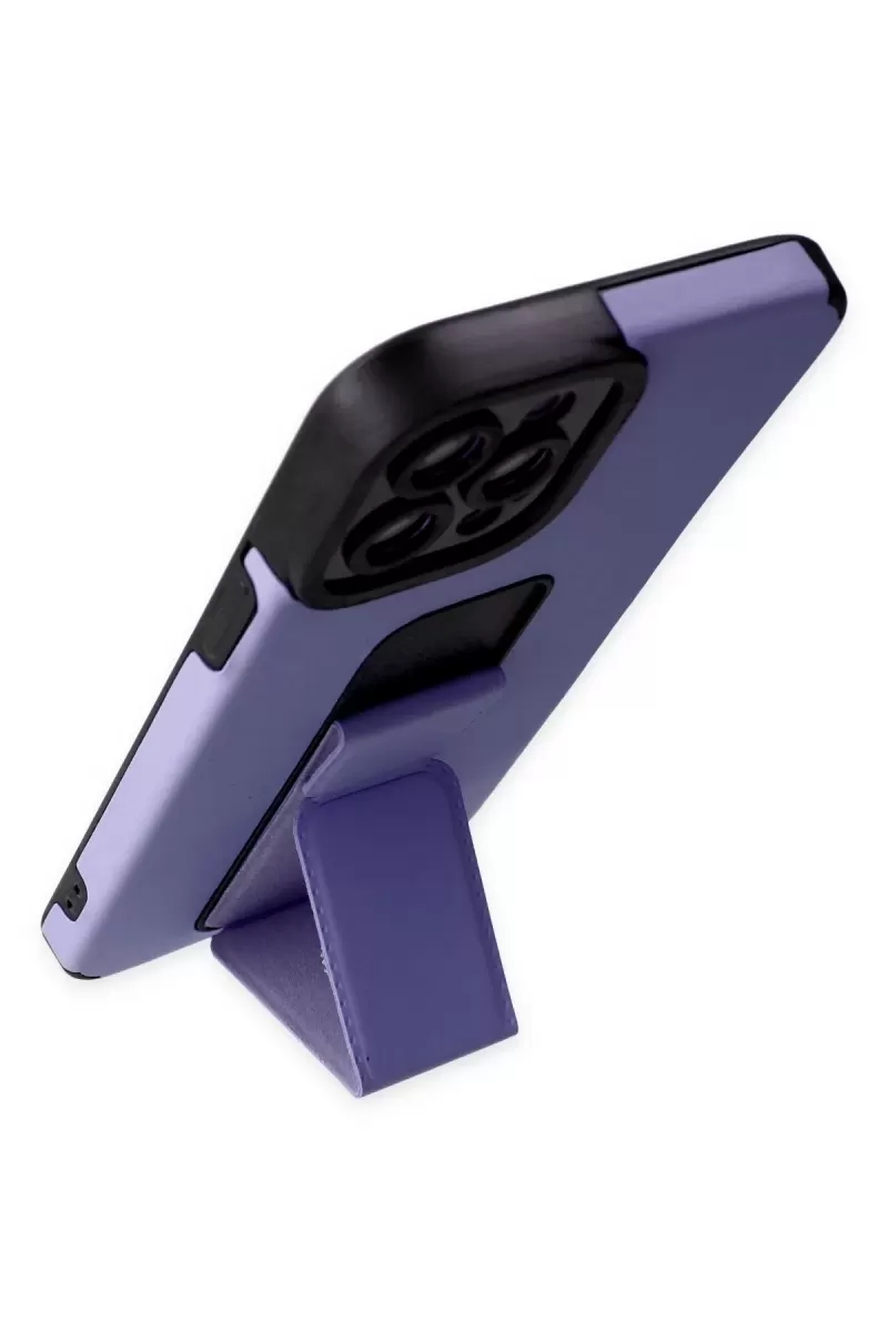 Newface Apple iPhone 12 Pro Max Kılıf Mega Standlı Silikon - Lila