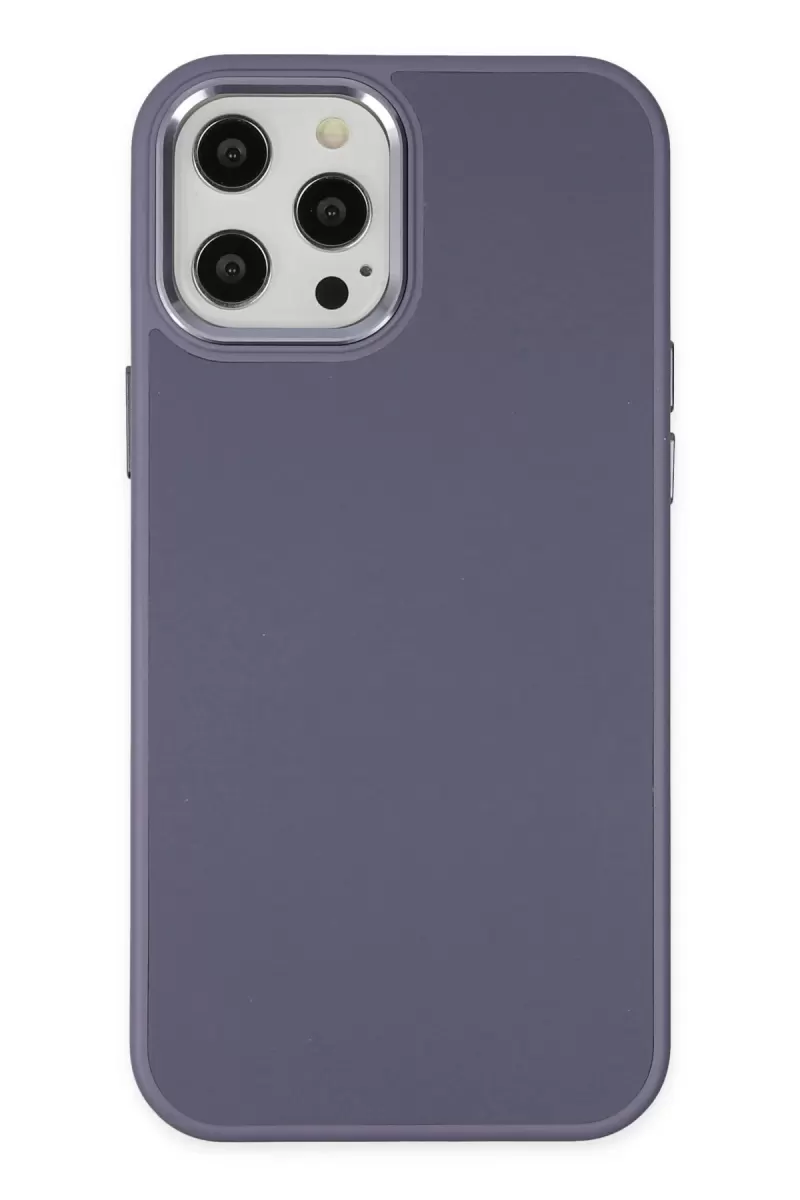 Newface Apple iPhone 12 Pro Max Kılıf Asya Deri Silikon - Mor