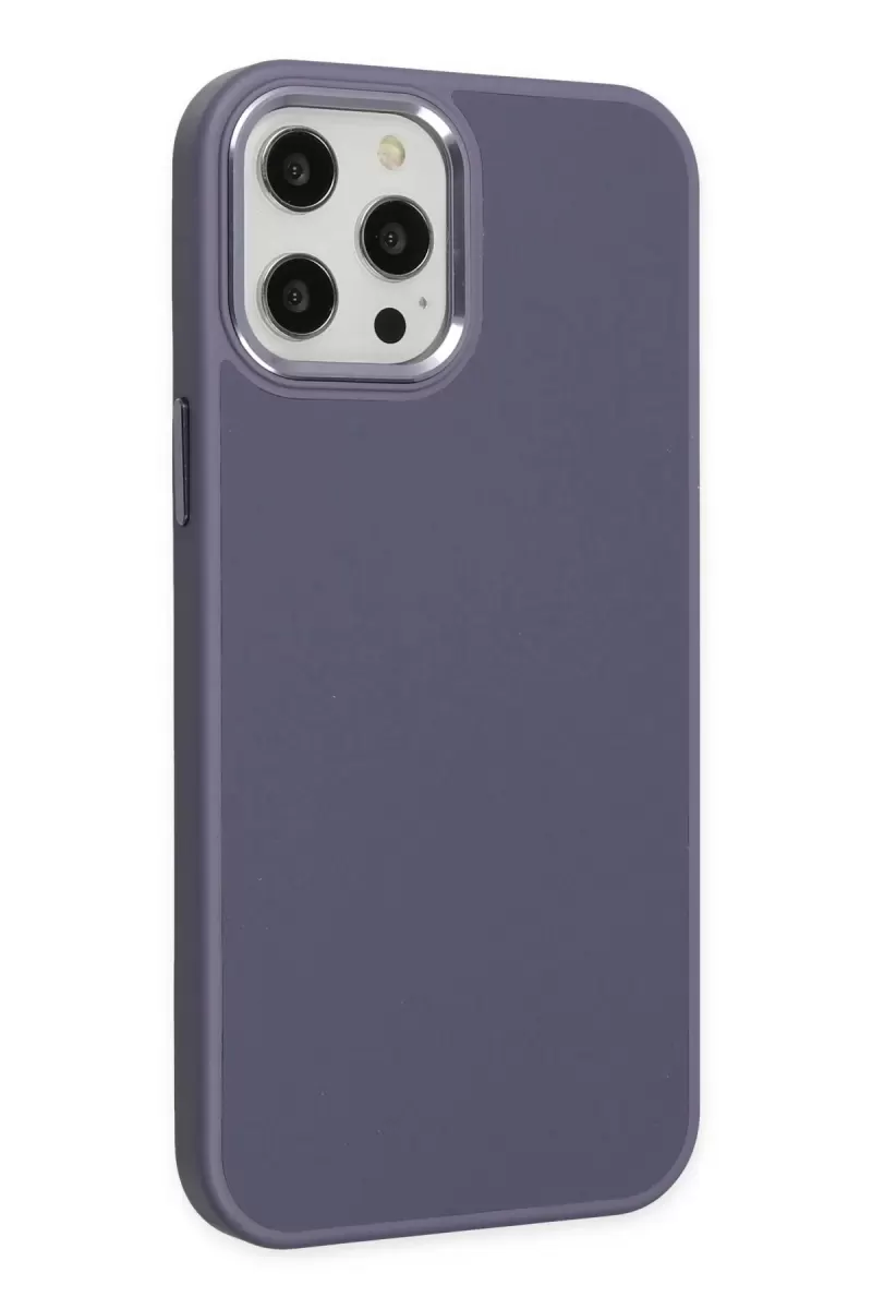 Newface Apple iPhone 12 Pro Max Kılıf Asya Deri Silikon - Mor