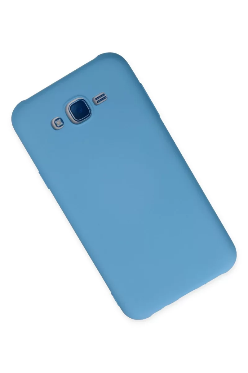Newface Samsung Galaxy J7 Kılıf Nano içi Kadife Silikon - Mavi
