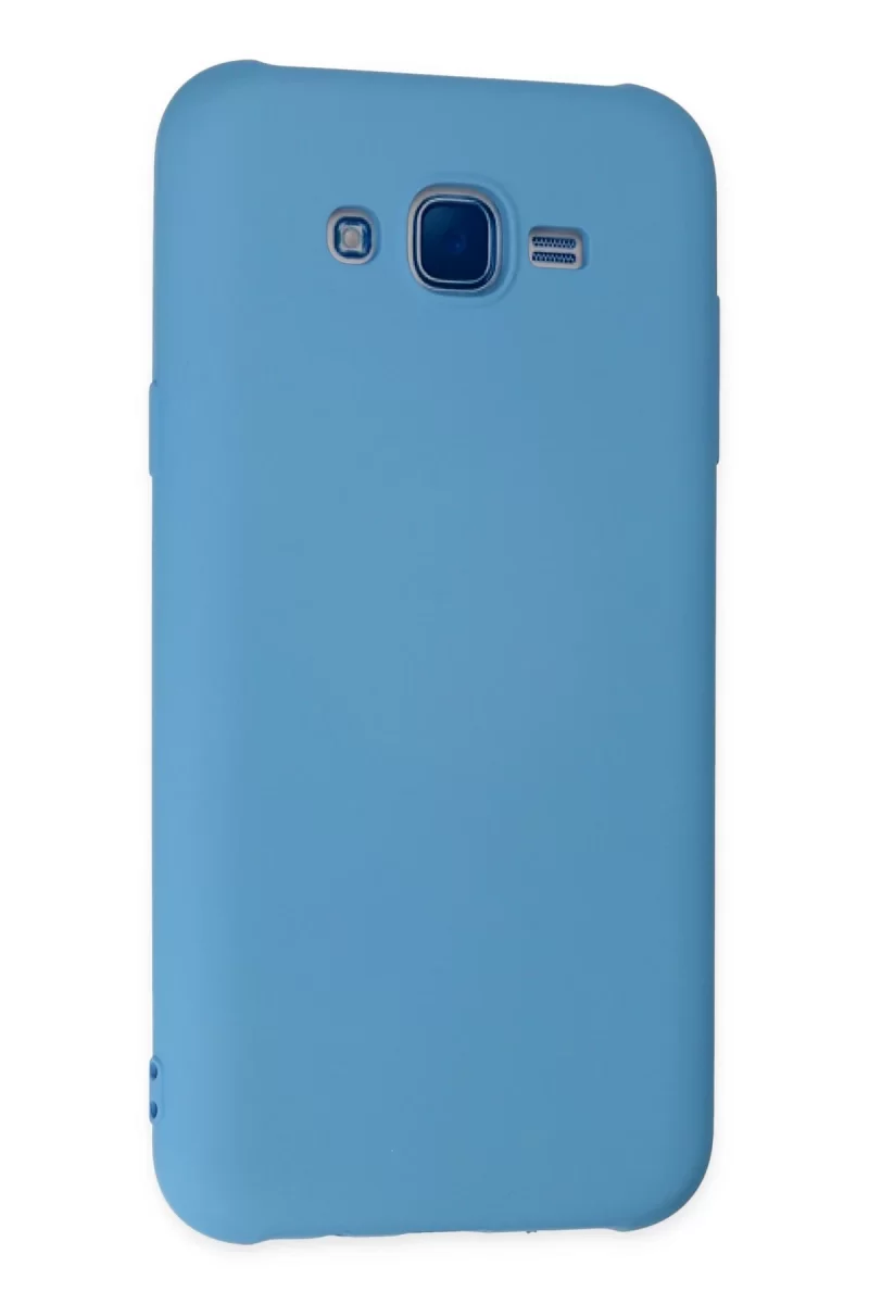 Newface Samsung Galaxy J7 Kılıf Nano içi Kadife Silikon - Mavi