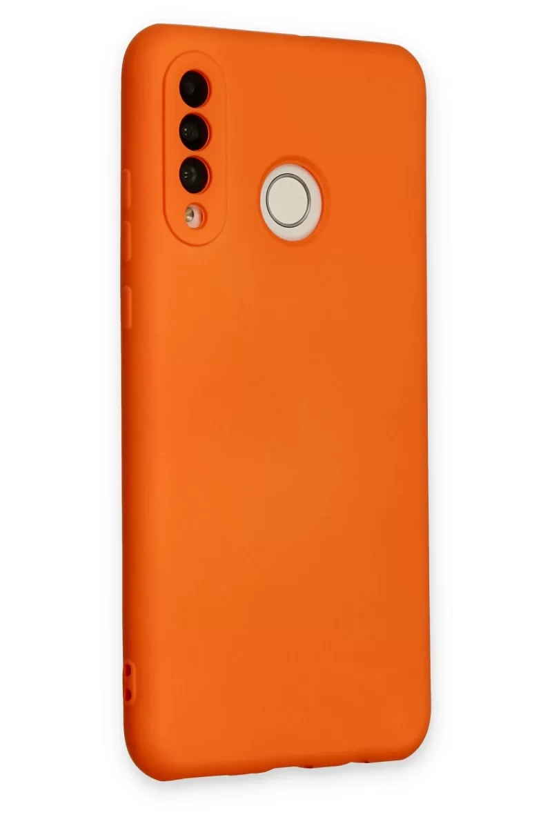 Newface Huawei P30 Lite Kılıf Nano içi Kadife Silikon - Turuncu