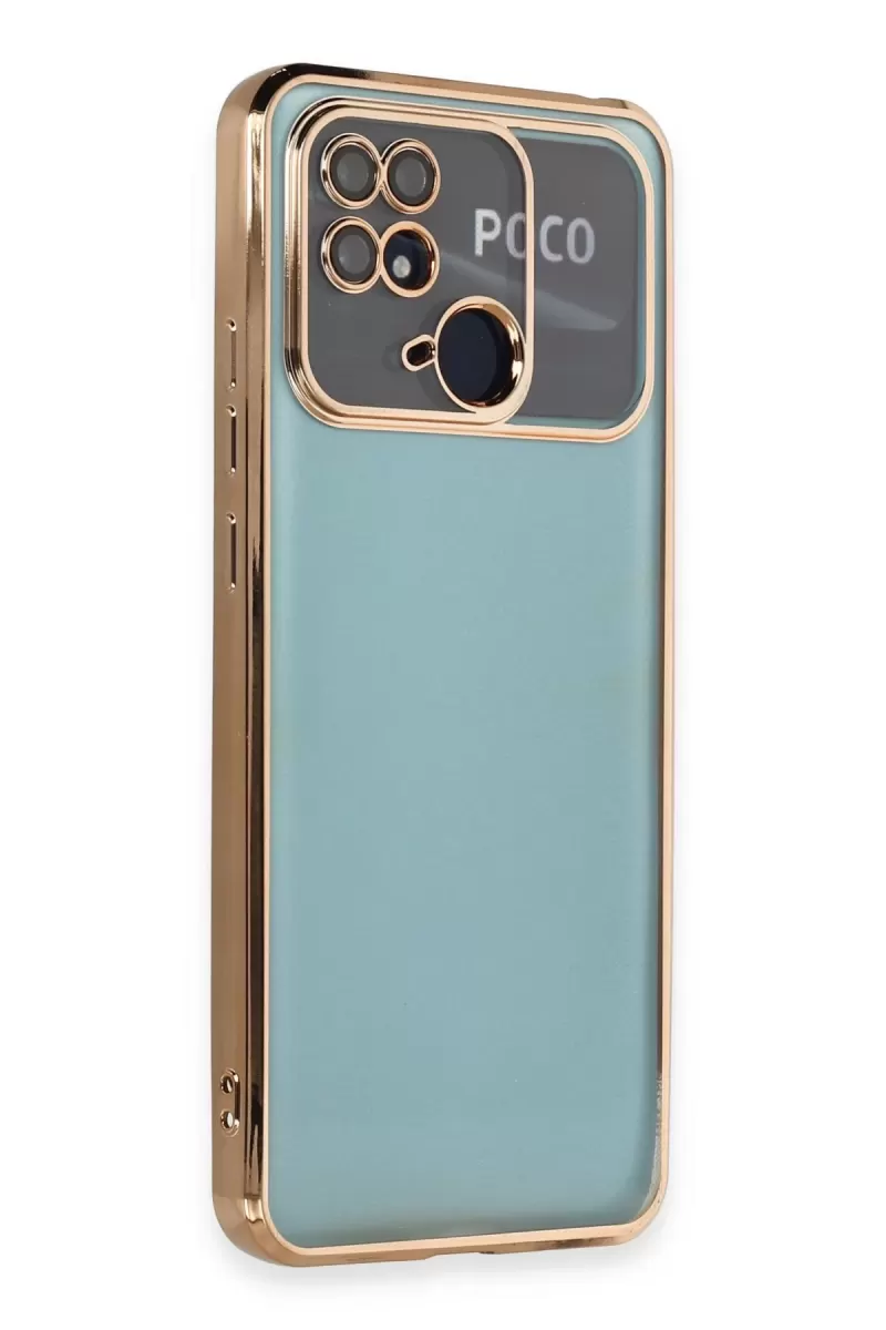 Newface Xiaomi Redmi 10C Kılıf Razer Lensli Silikon - Gold