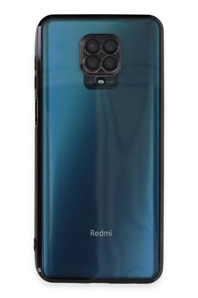Newface Xiaomi Redmi Note 9 Pro Kılıf Razer Lensli Silikon - Siyah