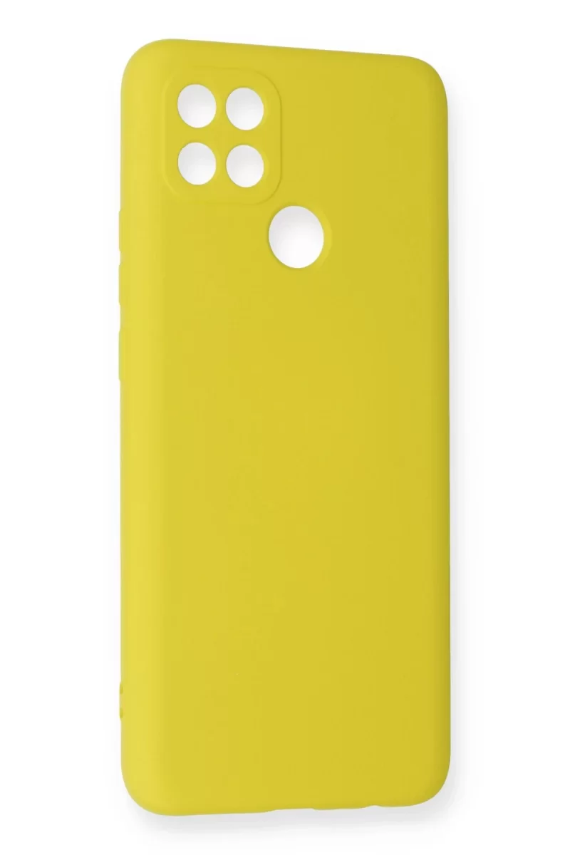 Newface Oppo A15 Kılıf Nano içi Kadife Silikon - Sarı