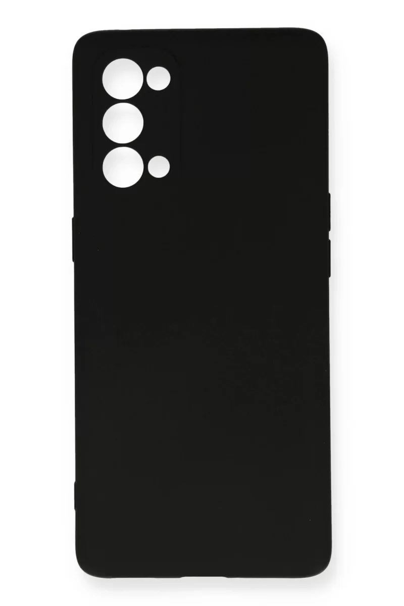 Newface Oppo Reno 5 Kılıf Nano içi Kadife Silikon - Siyah