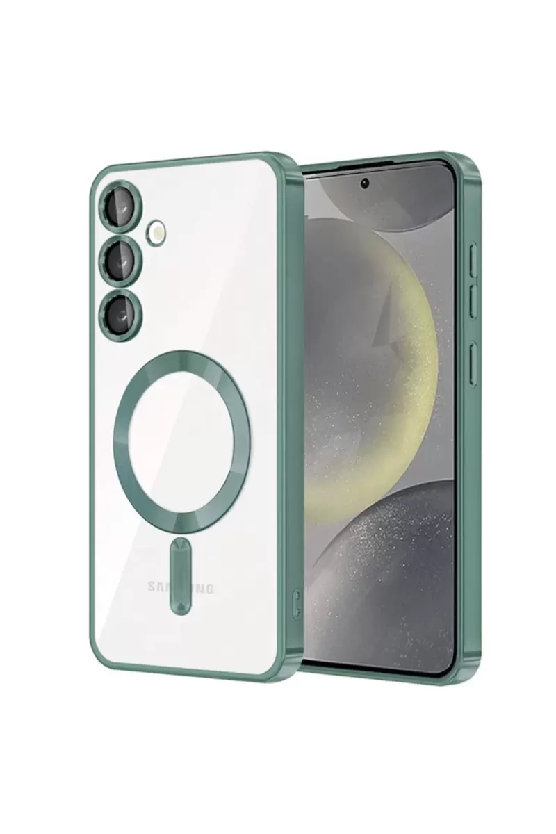 Newface Samsung Galaxy S24 Kılıf Kross Magneticsafe Kapak - Koyu Yeşil