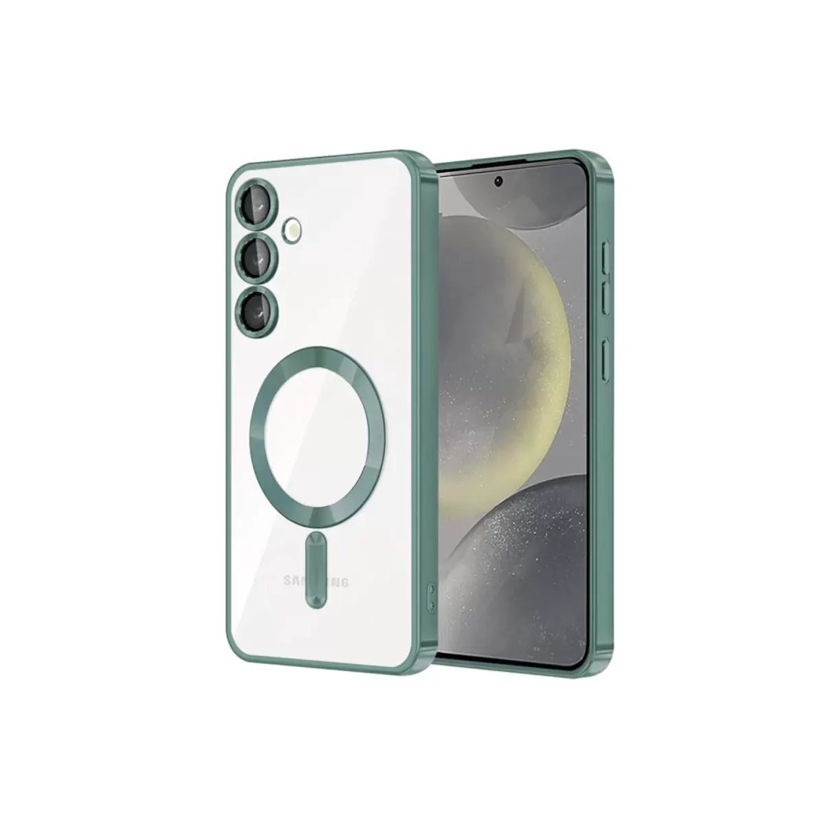 Newface Samsung Galaxy S24 Kılıf Kross Magneticsafe Kapak - Koyu Yeşil