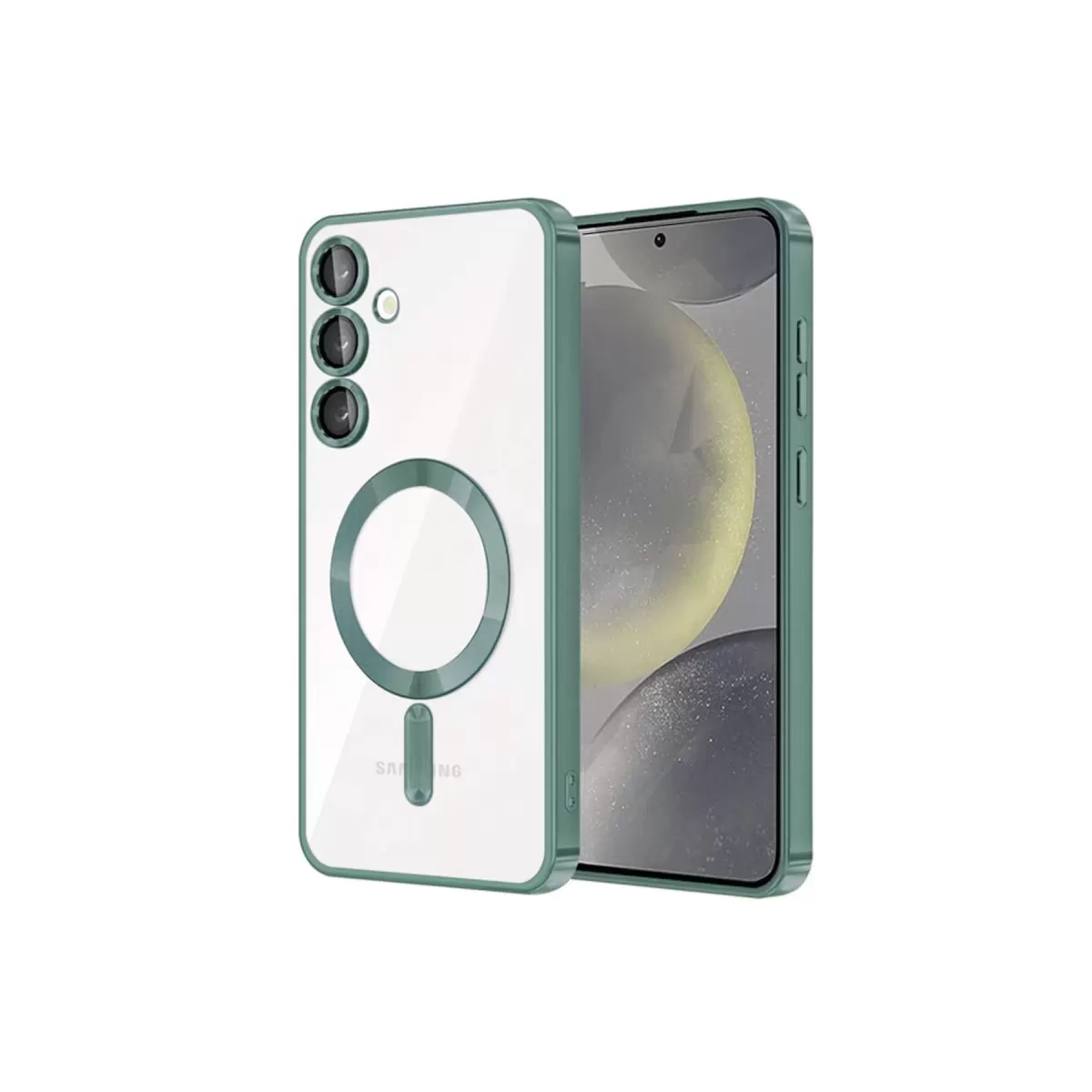 Newface Samsung Galaxy S24 Kılıf Kross Magneticsafe Kapak - Koyu Yeşil