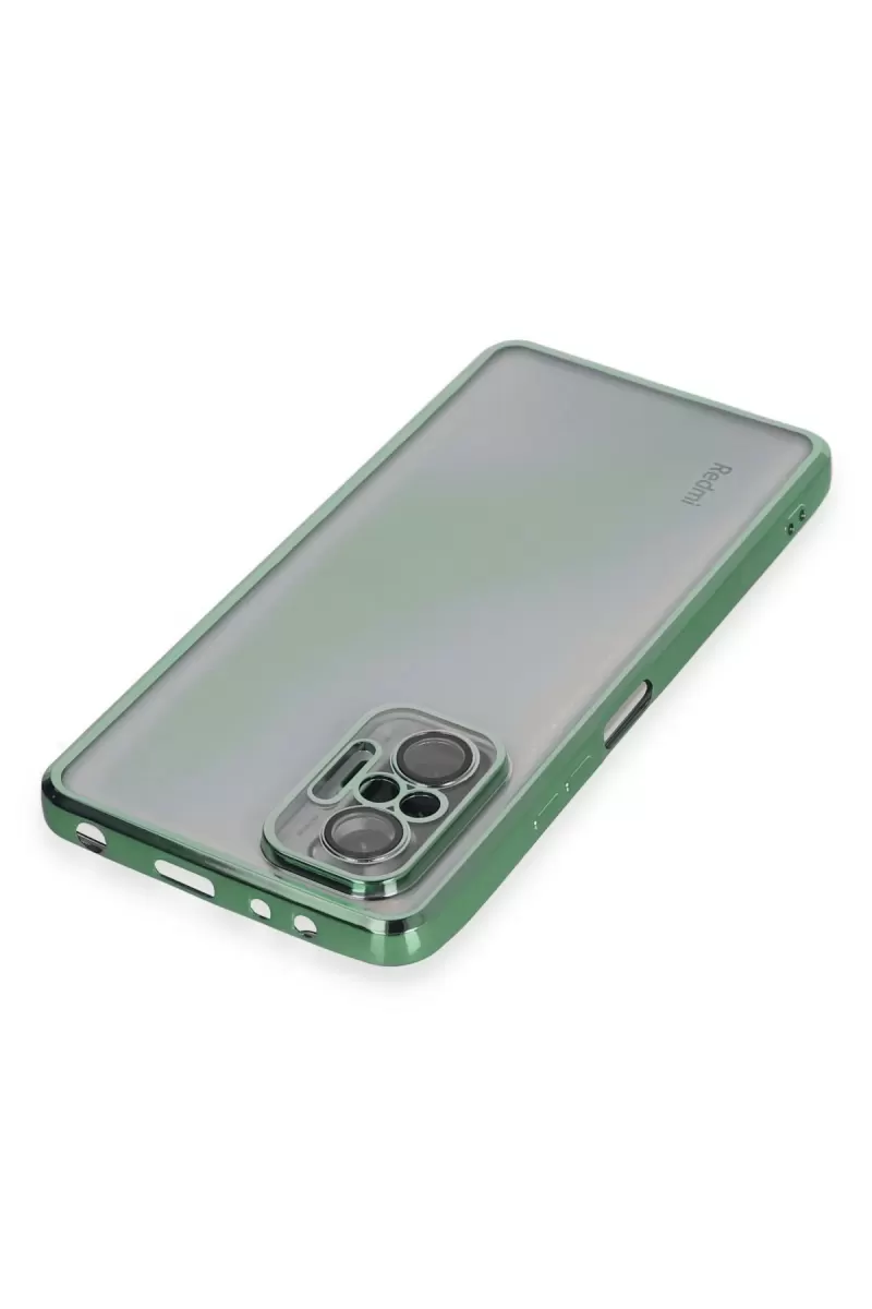 Newface Xiaomi Redmi Note 10 Pro Kılıf Razer Lensli Silikon - Yeşil