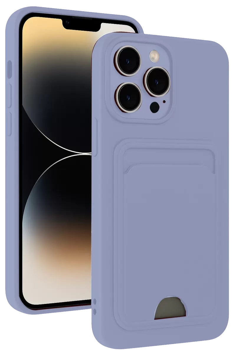 Newface Apple iPhone 13 Pro Max Kılıf Kelvin Kartvizitli Silikon - Lila