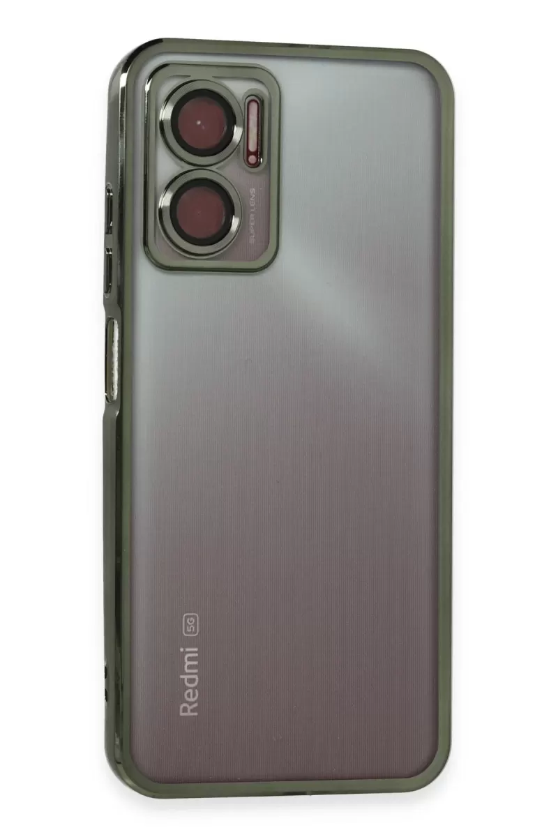 Newface Xiaomi Redmi 10 5G Kılıf Razer Lensli Silikon - Yeşil