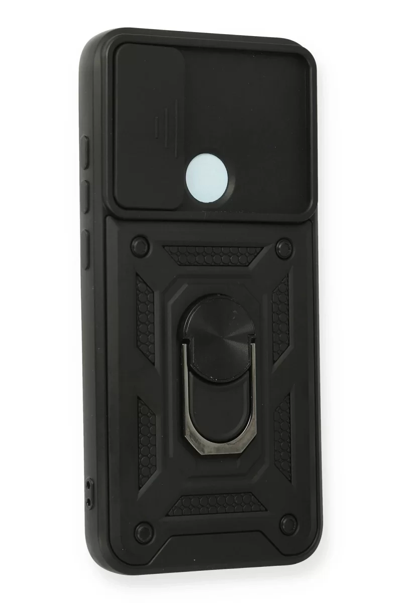 Newface Xiaomi Redmi Note 8 Kılıf Pars Lens Yüzüklü Silikon - Siyah