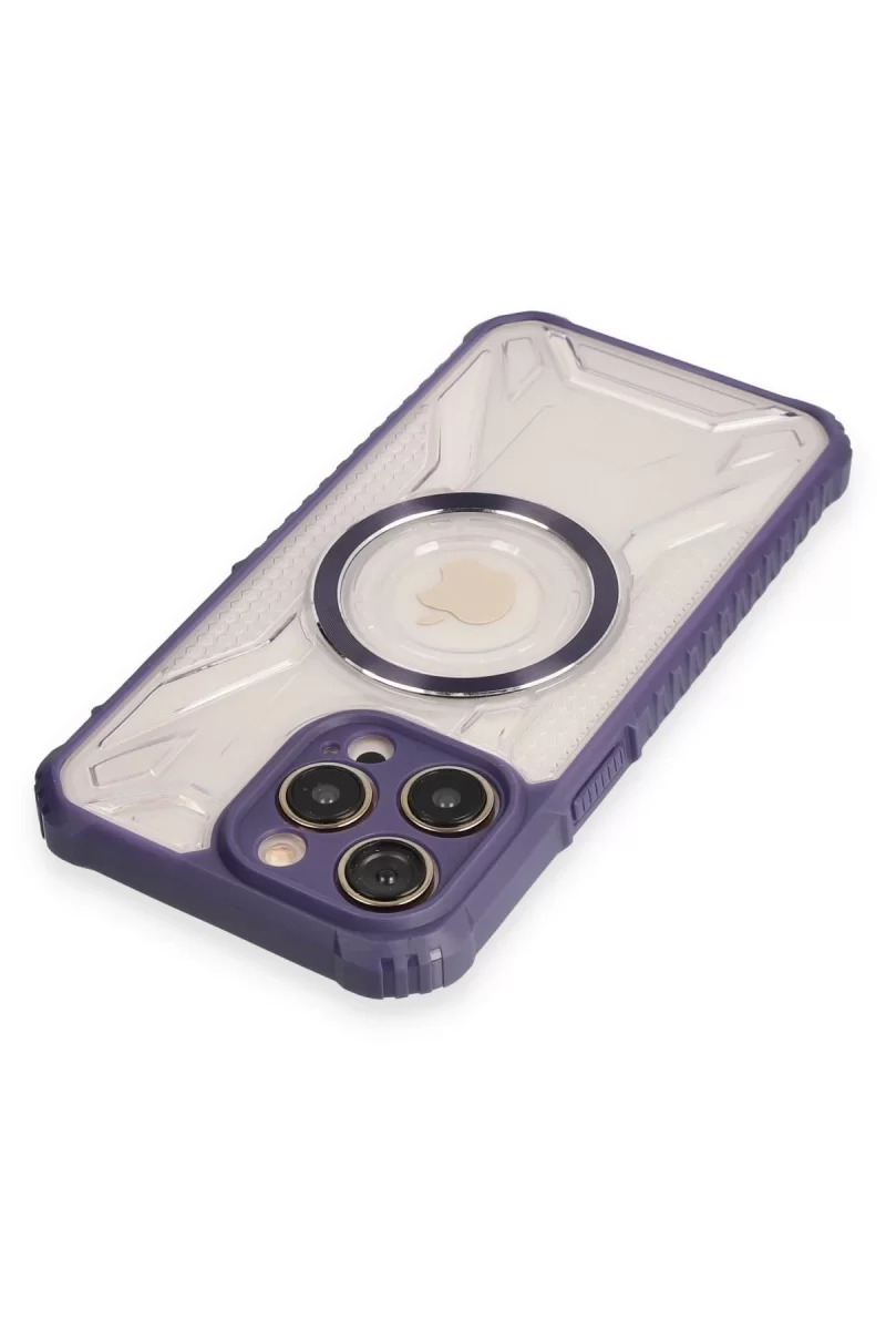 Newface Apple iPhone 12 Pro Kılıf Prag Magneticsafe Kapak - Derin Mor
