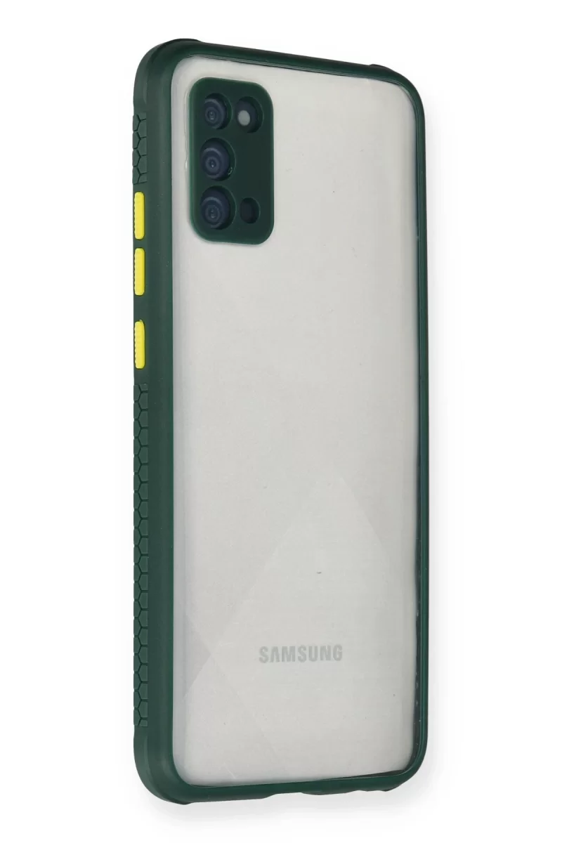 Newface Samsung Galaxy A02S Kılıf Miami Şeffaf Silikon - Koyu Yeşil