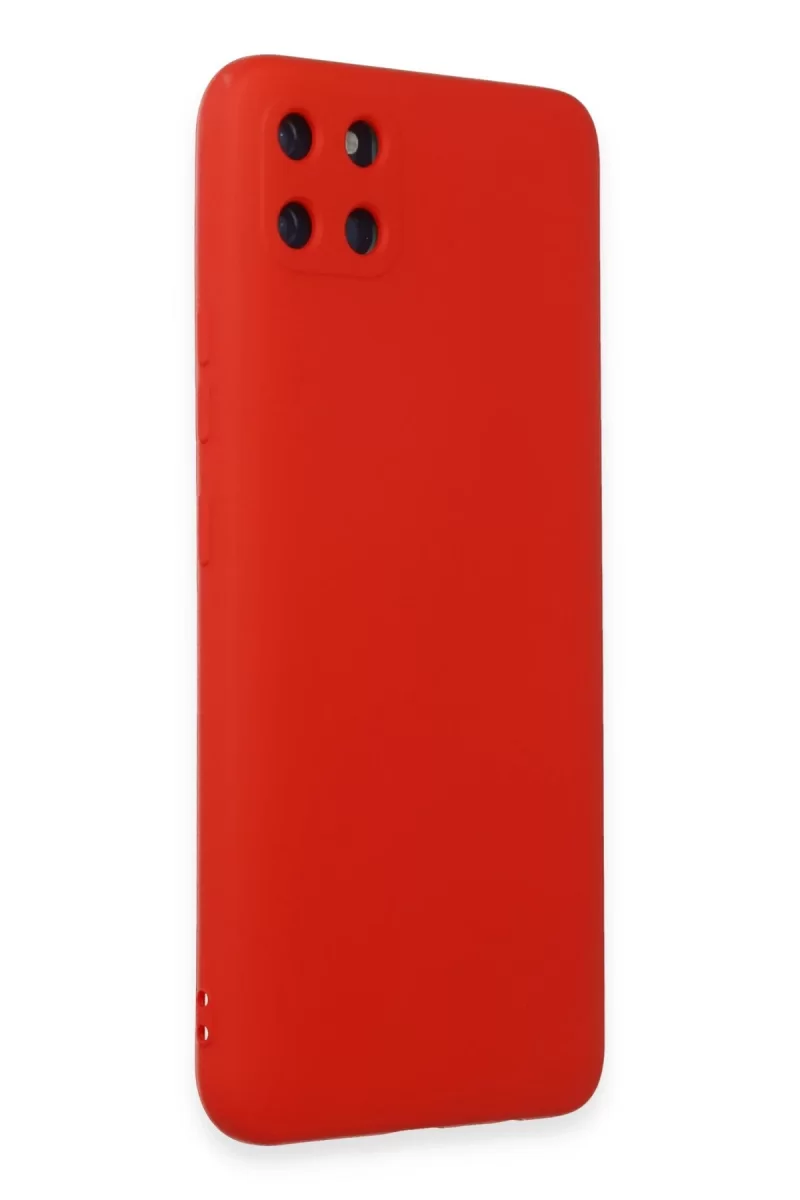 Newface Realme C11 Kılıf Nano içi Kadife Silikon - Kırmızı