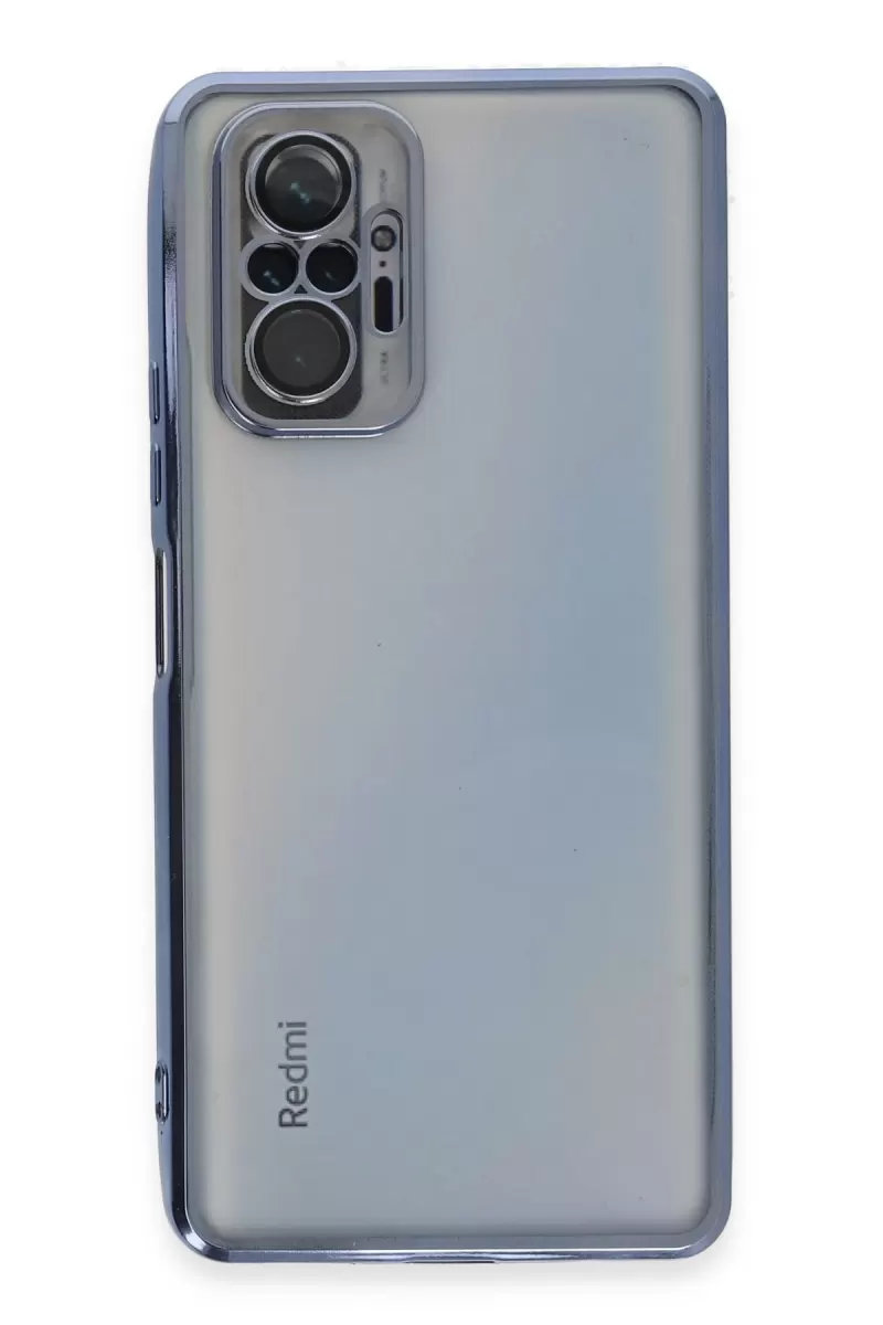 Newface Xiaomi Redmi Note 10 Pro Kılıf Razer Lensli Silikon - Açık Mavi