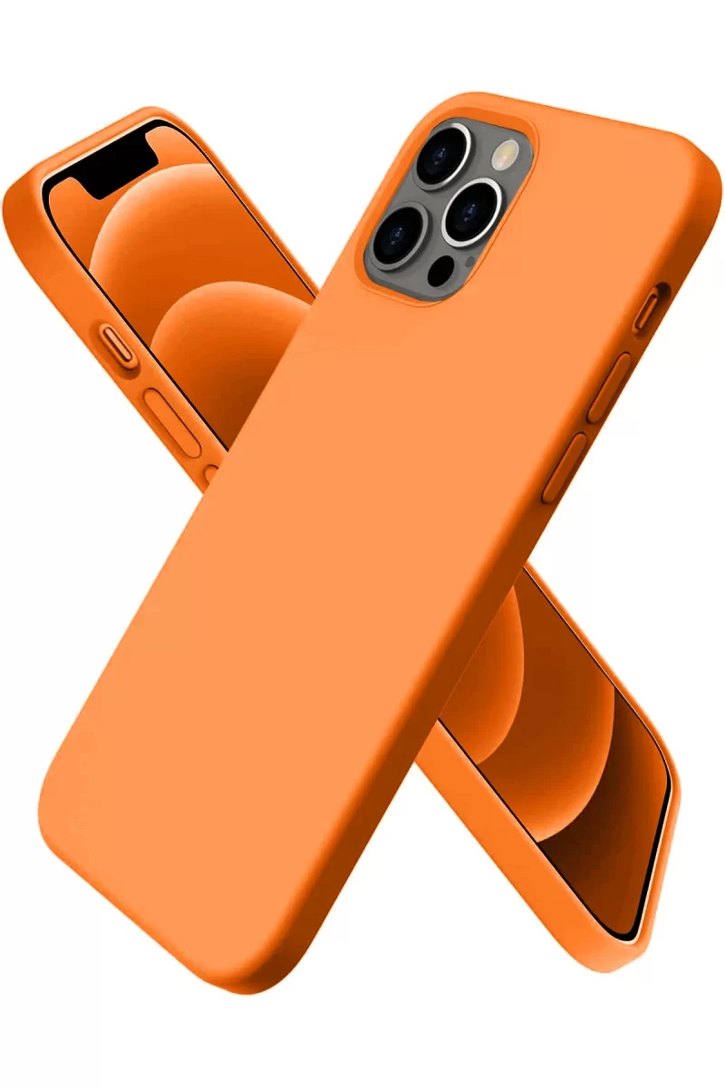 Newface Apple iPhone 12 Pro Kılıf First Silikon - Turuncu