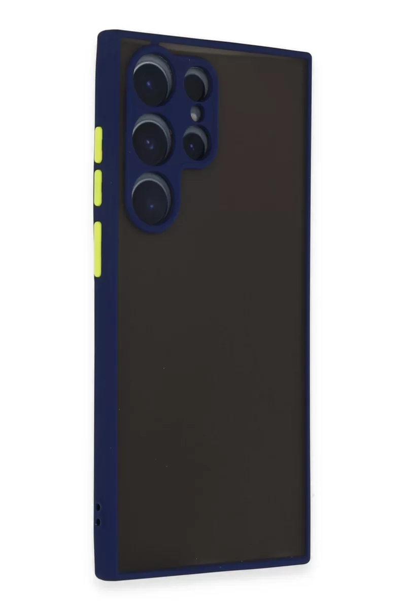 Newface Samsung Galaxy S22 Ultra Kılıf Montreal Silikon Kapak - Lacivert