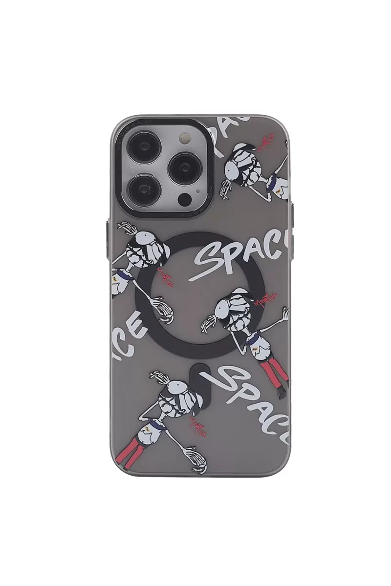 Newface Apple iPhone 13 Pro Kılıf Apollo Magneticsafe Desenli Kapak - Apollo Siyah - 3