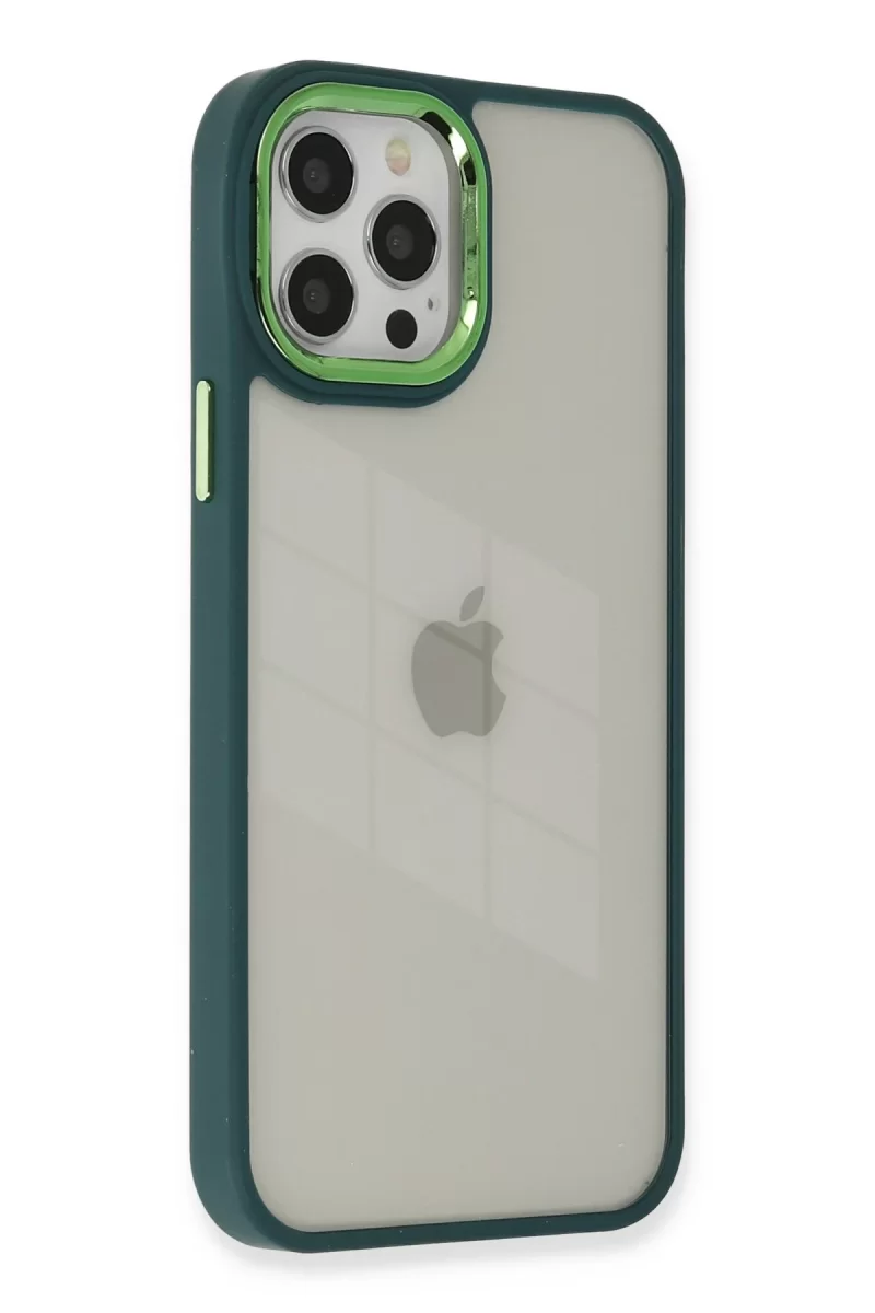 Newface Apple iPhone 12 Pro Max Kılıf Dora Kapak - Haki Yeşil