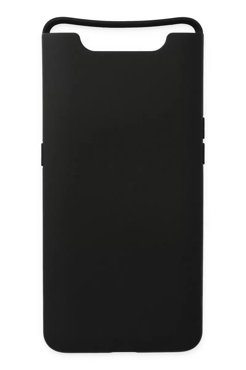 Newface Samsung Galaxy A80 Kılıf Nano içi Kadife Silikon - Siyah