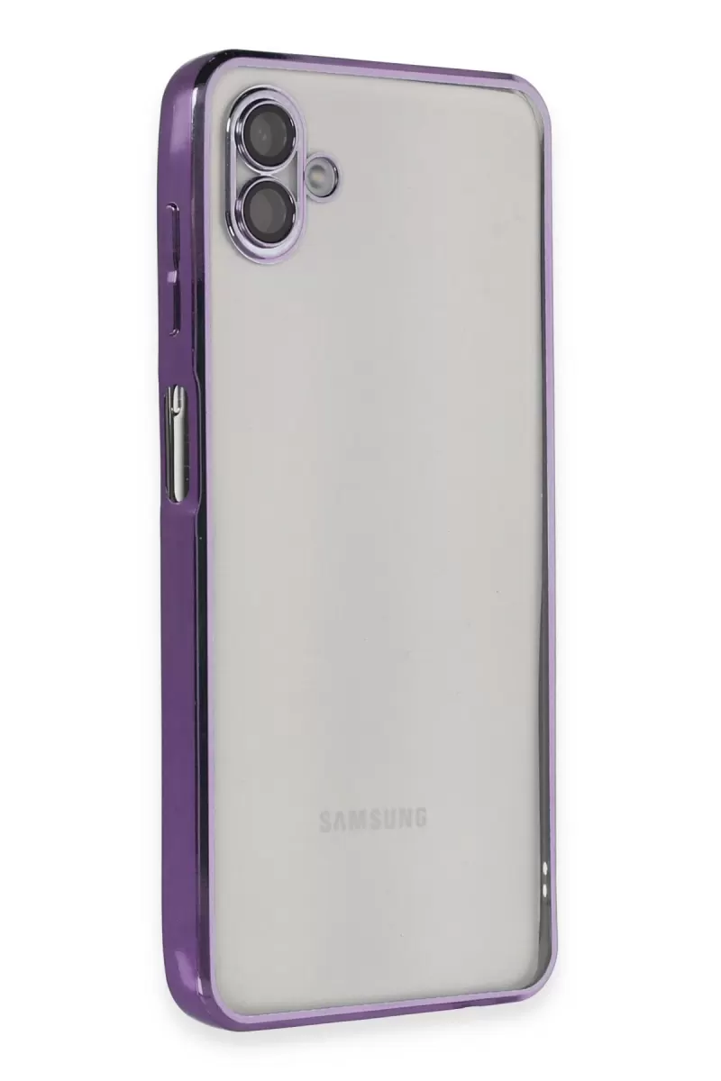 Newface Samsung Galaxy A04 Kılıf Razer Lensli Silikon - Mor