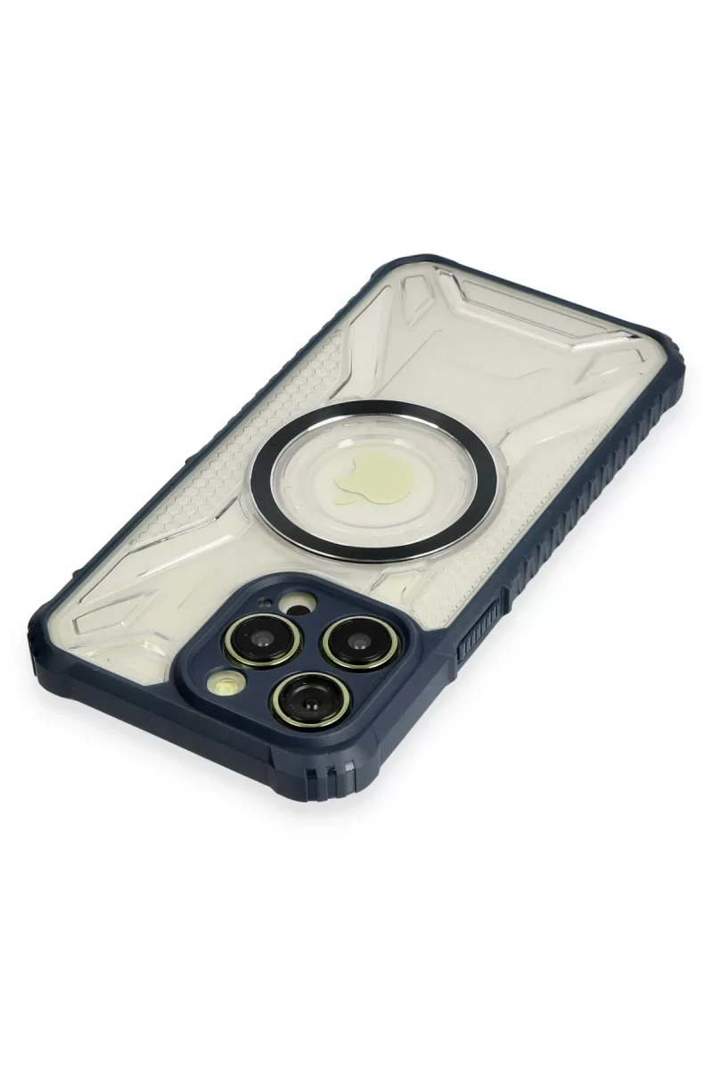 Newface Apple iPhone 12 Pro Max Kılıf Prag Magneticsafe Kapak - Lacivert