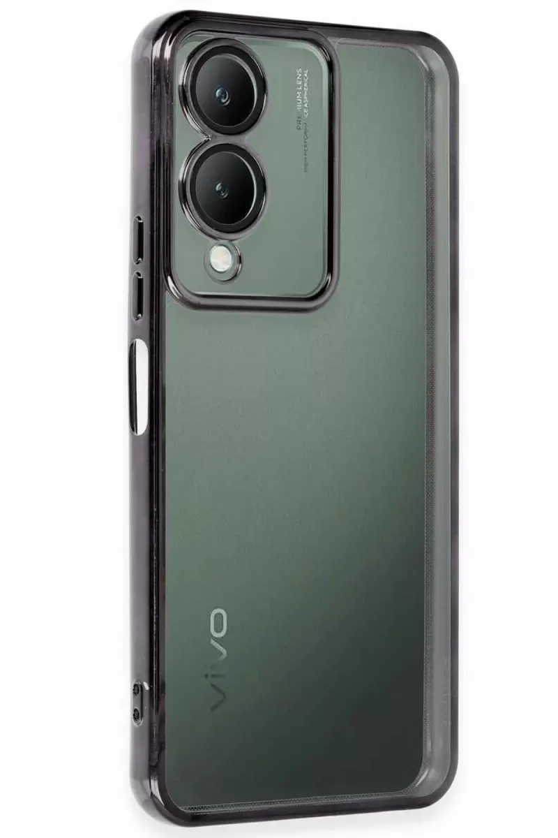 Newface Vivo Y17S Kılıf Razer Lensli Silikon - Siyah
