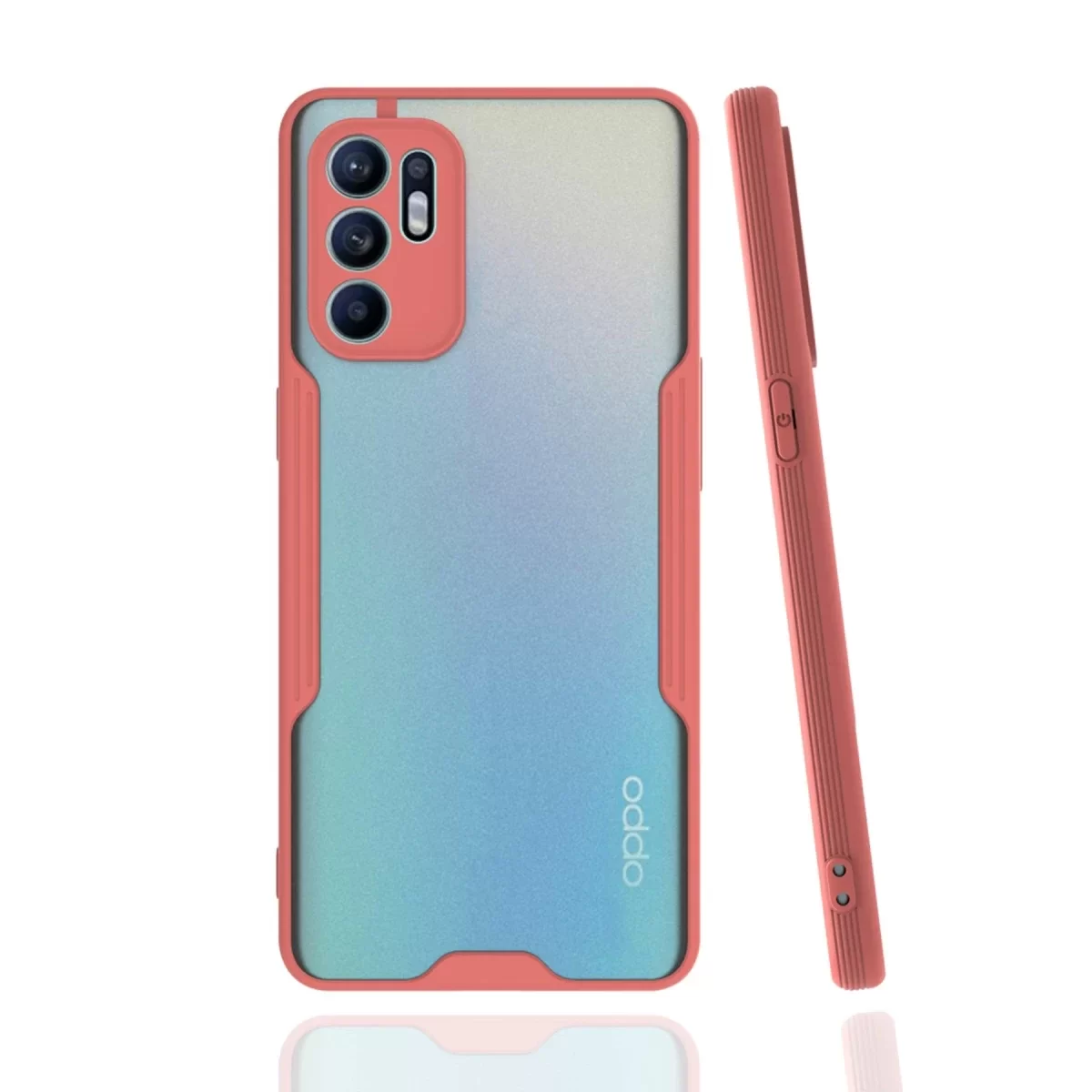 Newface Oppo Reno 6 Kılıf Platin Silikon - Pembe