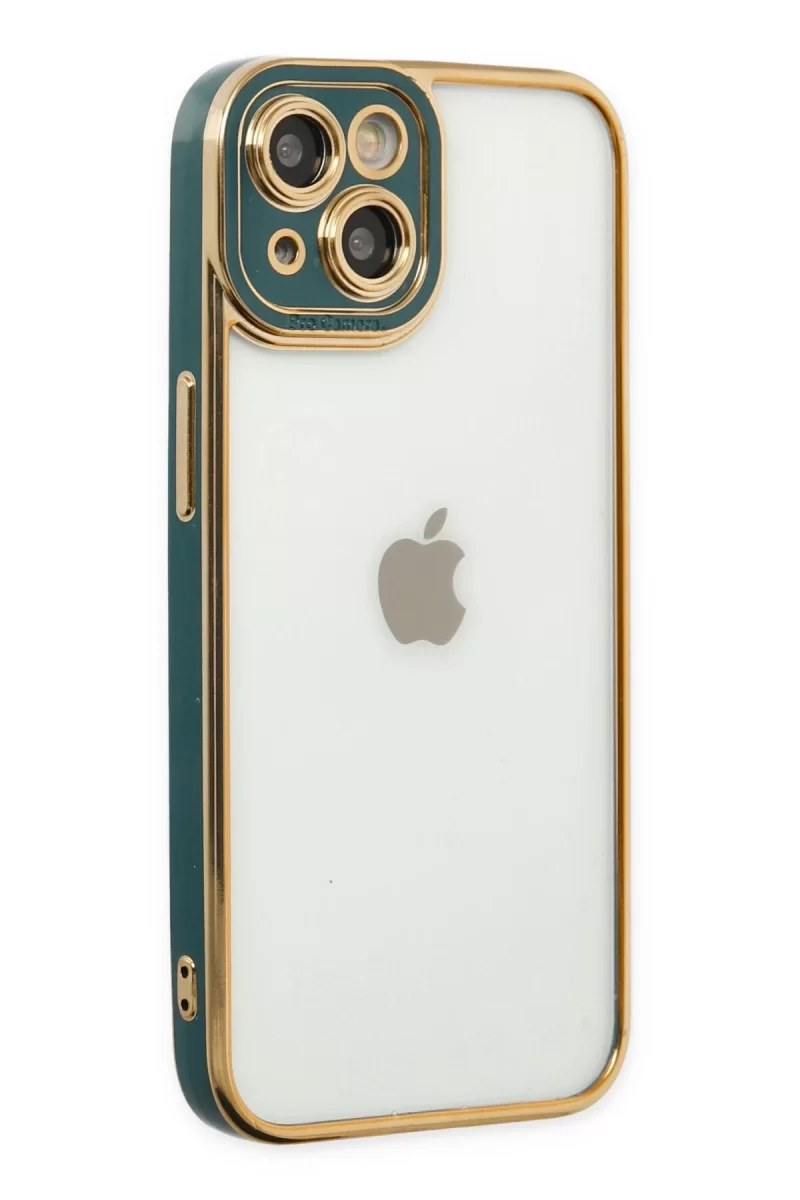 Newface Apple iPhone 14 Plus Kılıf Liva Lens Silikon - Yeşil