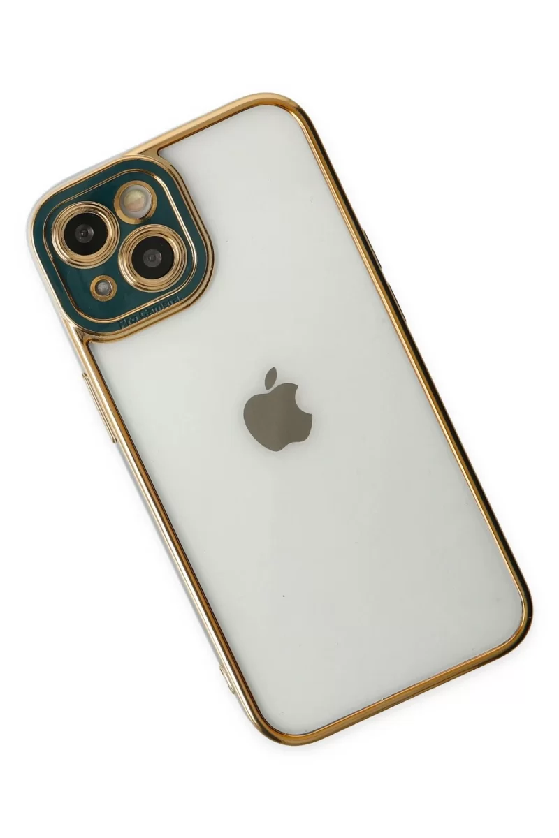 Newface Apple iPhone 14 Plus Kılıf Liva Lens Silikon - Yeşil